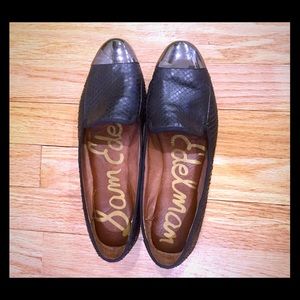 Sam Edelman Aster cap toe black snakeskin leather